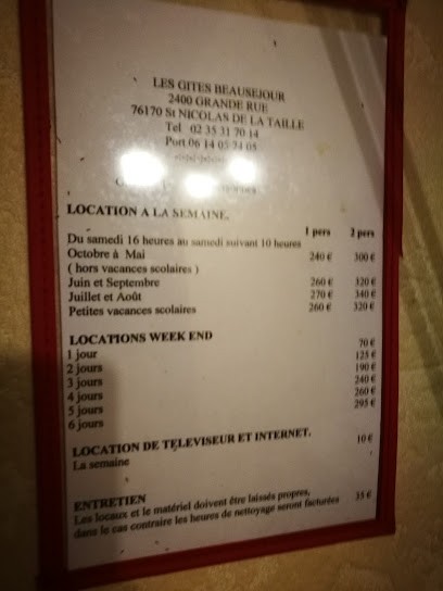 Sarl Les Gites Beausejour, Chambre d'Hôtes à Saint-Nicolas-de-la-Taille